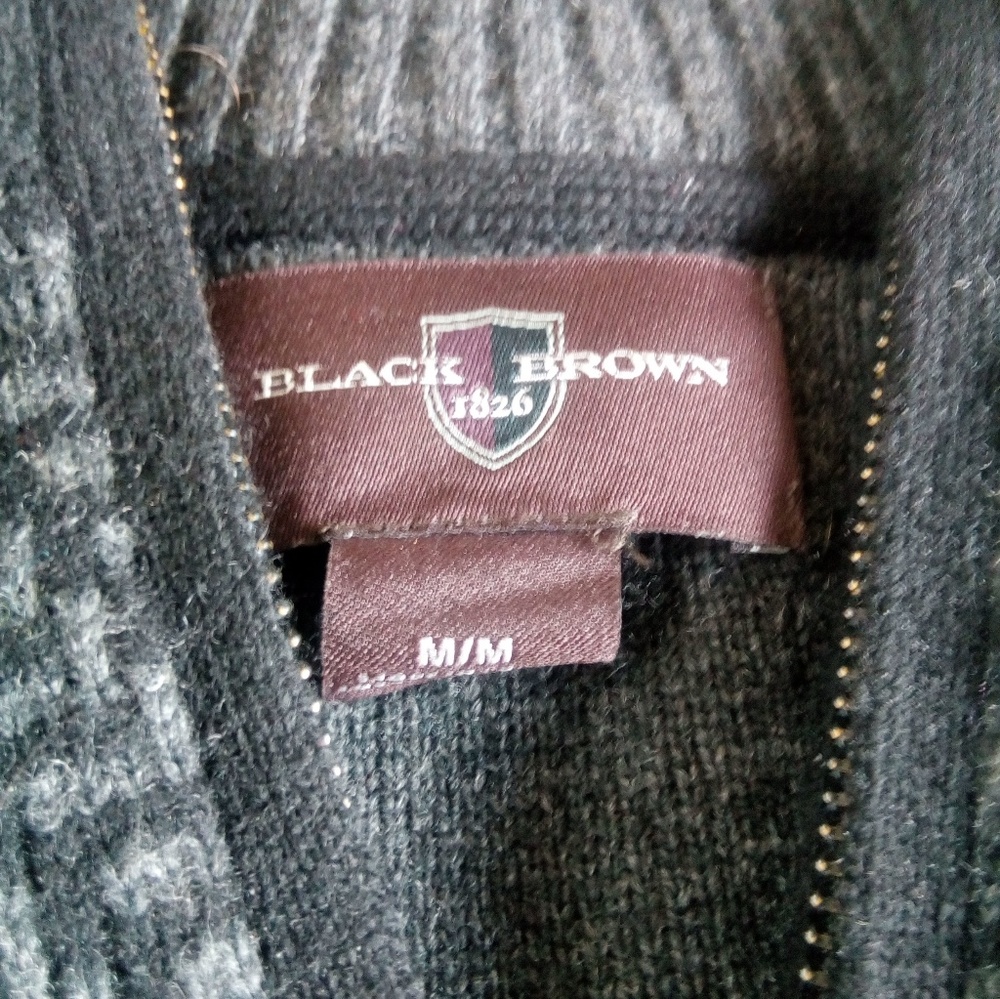Black brown 1826 half zip pullover gray and black